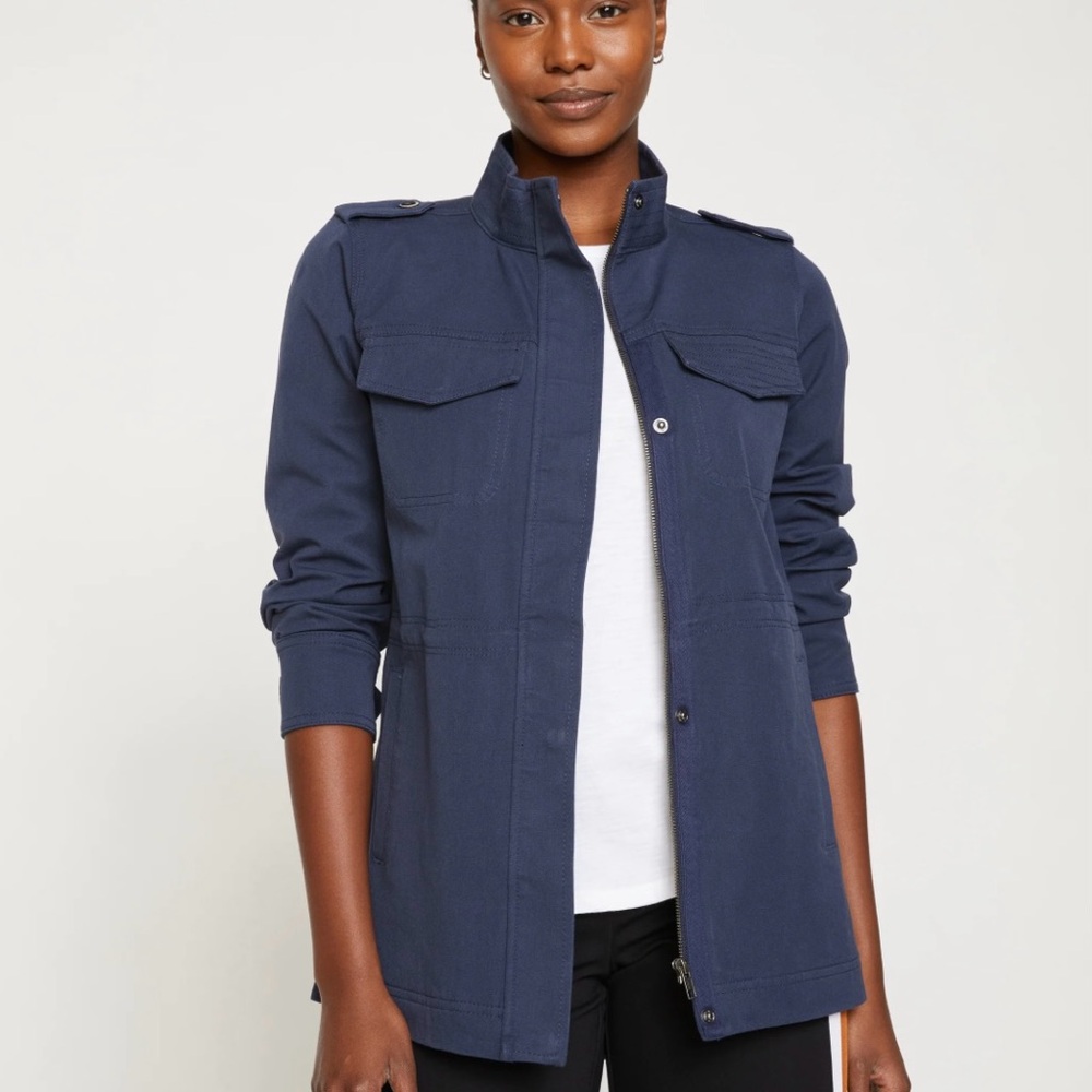 Universal Standard Vineyard Twill Jacket in Navy, size 14/16, XL/1X